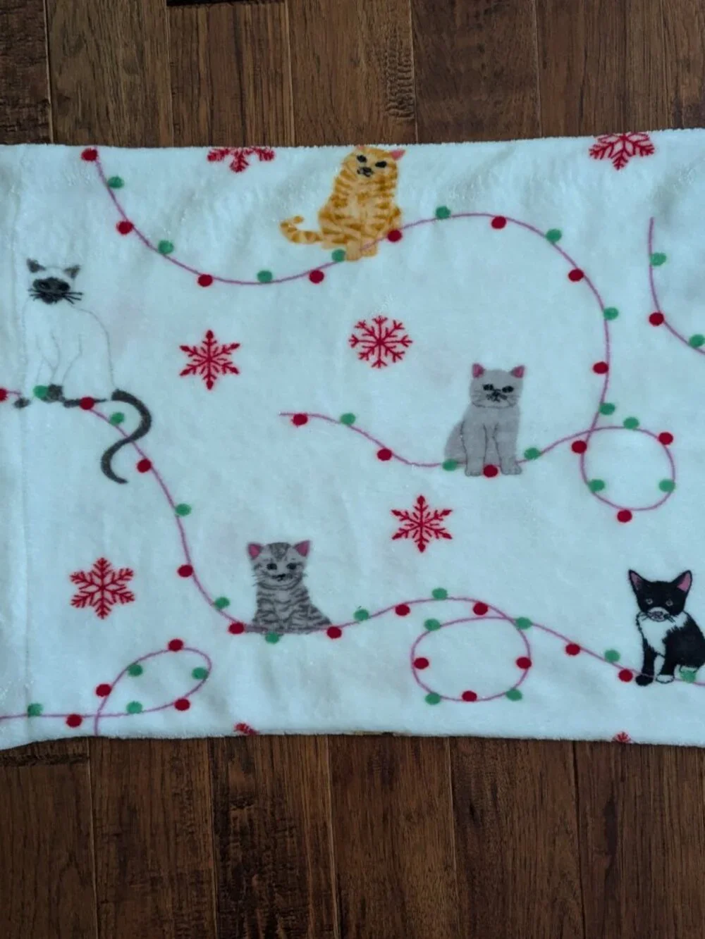 Elegant Comfort Twin Jingle Cats Fleece Blanket Set